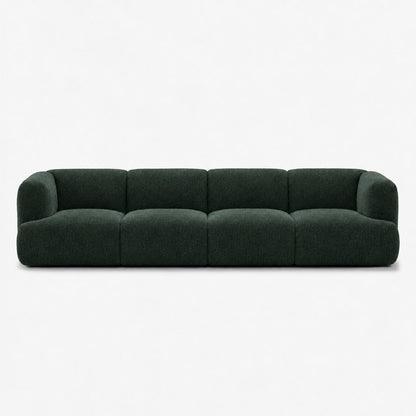 Petra 4-seater fabric sofa in Antwerp Forest Green 80C8, forest green boucle