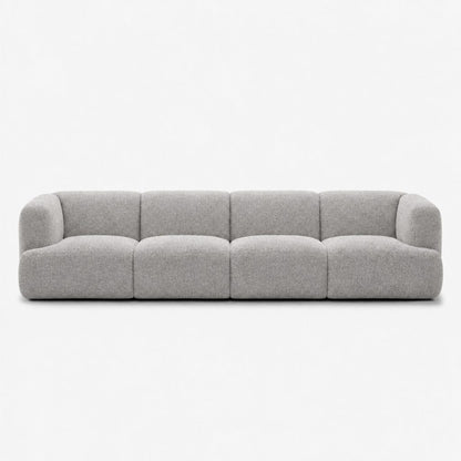 Petra 4-seater fabric sofa in Antwerp Silver 80CB, light grey boucle