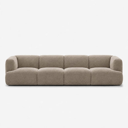 Petra 4-seater fabric sofa in Azures Khaki 6L85, beige chenille