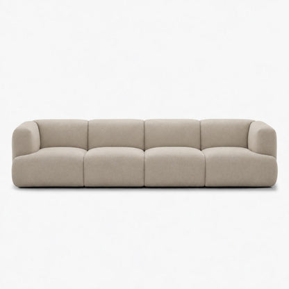 Petra 4-seater sofa in Blake Beige 7211, beige PU vegan leather