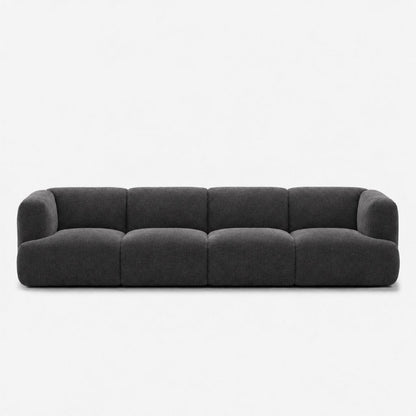 Petra 4-seater fabric sofa in Cheers Charcoal 7A03, charcoal grey chenille