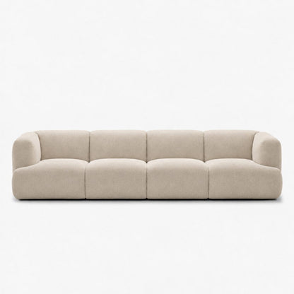 Petra 4-seater fabric sofa in Cheers Cream 7A04, cream chenille