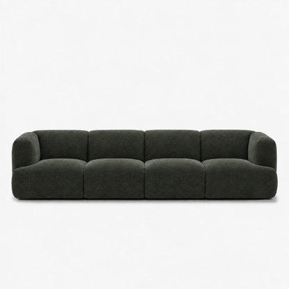 Petra 4-seater fabric sofa in Cheers Ivy 7A02, dark green chenille