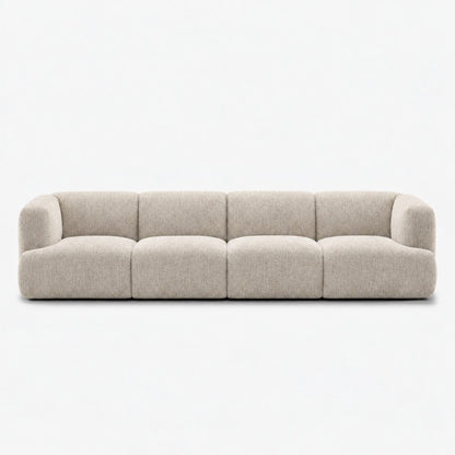 Petra 4-seater fabric sofa in Petra Cream 8063, cream chenille