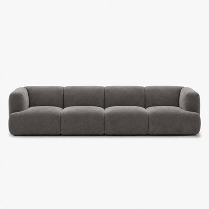 Petra 4-seater fabric sofa in Danny A Graphite 6EQL, graphite grey chenille