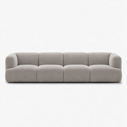 Petra 4-seater fabric sofa in Danny A Mist 6EQB, light grey chenille