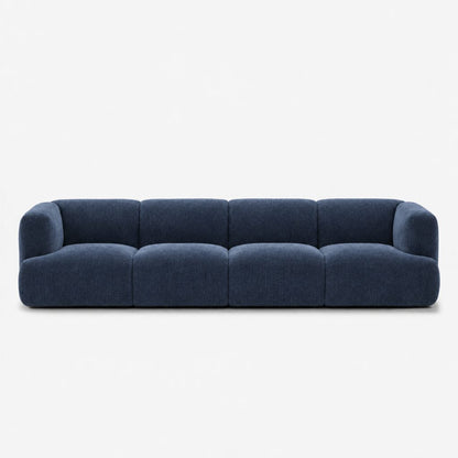 Petra 4-seater fabric sofa in Danny A Ocean Blue 6EQ6, navy blue chenille