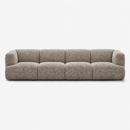 Petra 4-seater fabric sofa in Field Bisque 821B, mottled taupe linen