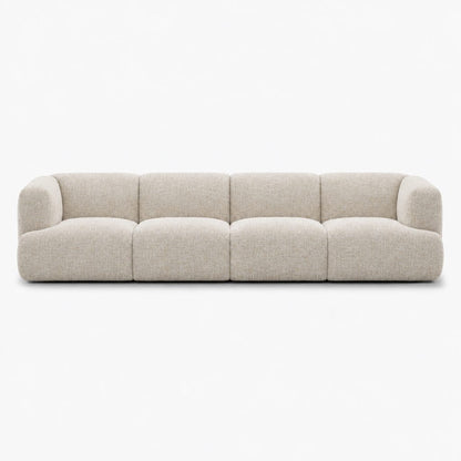Petra 4-seater fabric sofa in Field Natural 8214, off-white linen