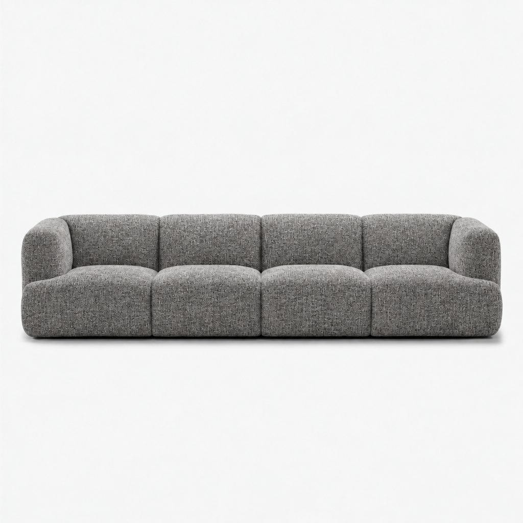 Petra 4-seater fabric sofa in Field Slate 8212, slate grey linen