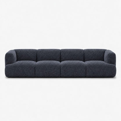 Petra 4-seater fabric sofa in Fig Indigo 82W5, navy blue chenille