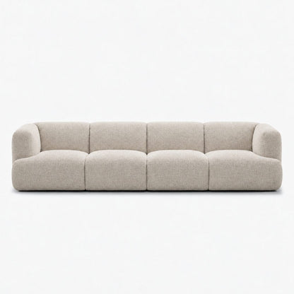 Petra 4-seater fabric sofa in Fig Sandshell 82W3, off-white chenille