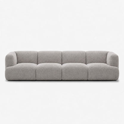 Petra 4-seater fabric sofa in Fig Silver 82W2, silver grey chenille