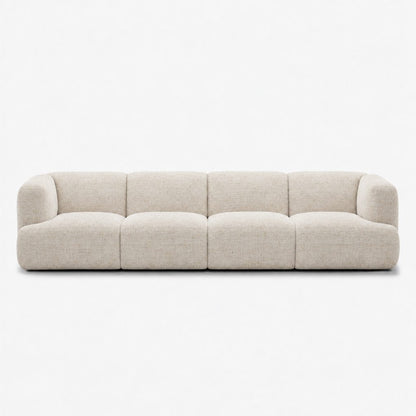 Petra 4-seater fabric sofa in Glowy Cream 81N1, cream linen