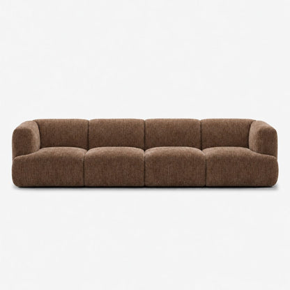 Petra 4-seater fabric sofa in Petra Hazelnut 8062, hazelnut brown chenille