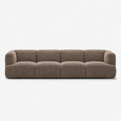 Petra 4-seater fabric sofa in Joyce Taupe 8071, taupe brown chenille