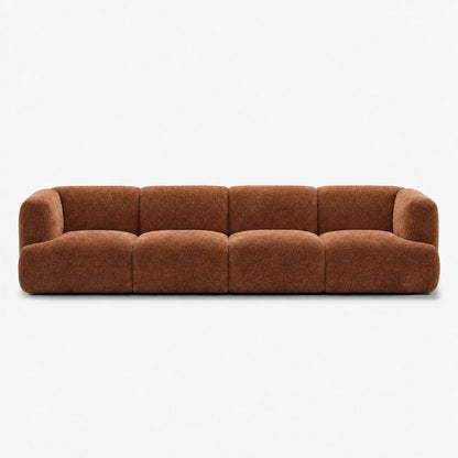 Petra 4-seater fabric sofa in Judy Amber 7A77, burnt orange chenille