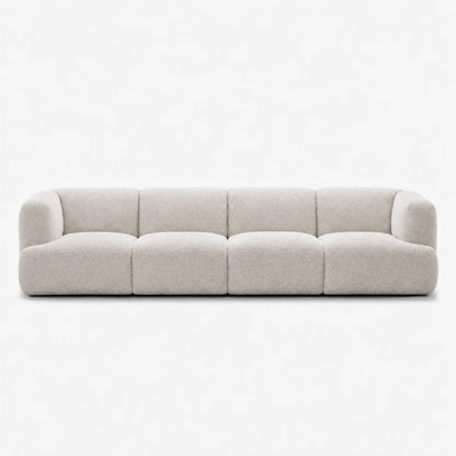 Petra 4-seater fabric sofa in Judy Pearl 7A71, off-white chenille