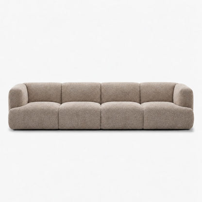 Petra 4-seater fabric sofa in Judy Sand 7A74, sand beige chenille