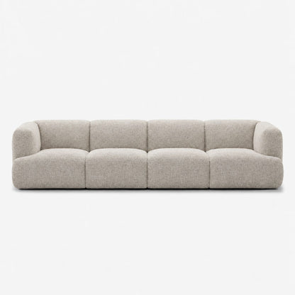 Petra 4-seater fabric sofa in Leigh Natural 81K1, off-white boucle