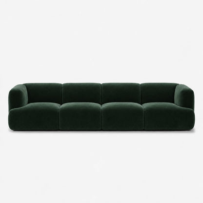 Petra 4-seater fabric sofa in Meg Forest Green 6D6W, forest green velvet