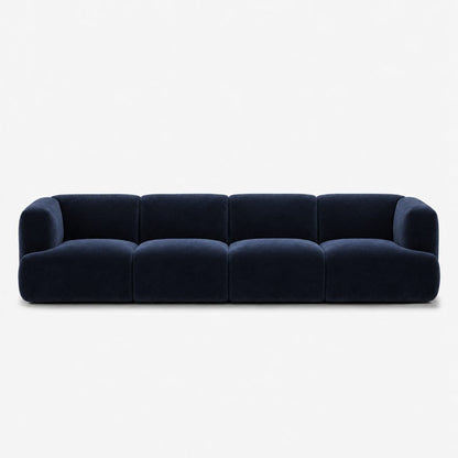 Petra 4-seater fabric sofa in Meg Indigo 6D65, midnight blue velvet