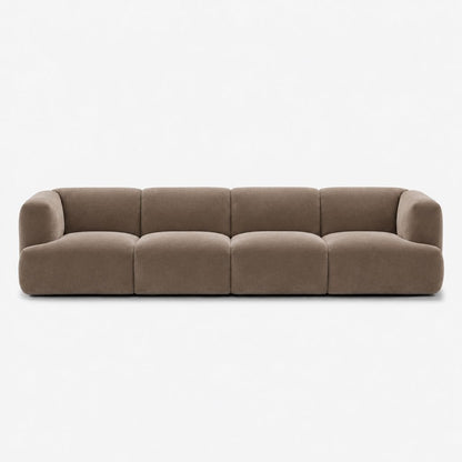 Petra 4-seater fabric sofa in Meg Khaki 6D62, khaki brown velvet