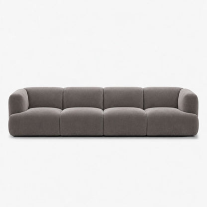 Petra 4-seater fabric sofa in Meg Mist Grey 6D69, mist grey velvet
