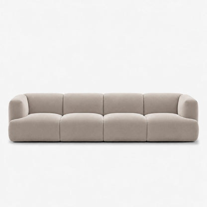 Petra 4-seater fabric sofa in Meg Shell 6D67, ivory velvet