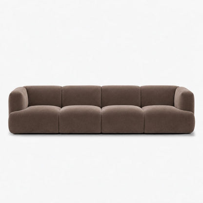 Petra 4-seater fabric sofa in Meg Taupe 6D6V, mauve brown velvet
