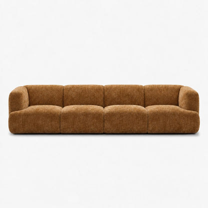 Petra 4-seater fabric sofa in Petra Mustard 8069, mustard yellow chenille