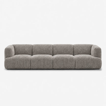 Petra 4-seater fabric sofa in Petra Nickle 8065, grey chenille