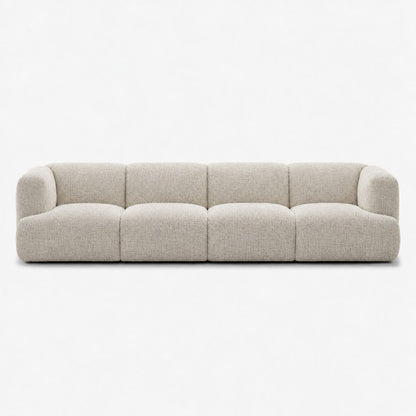 Petra 4-seater fabric sofa in Noha Natural 82Y3, natural beige linen