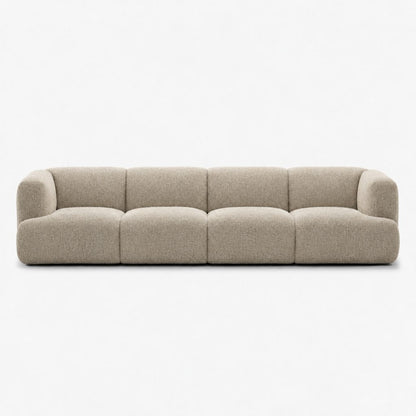 Petra 4-seater fabric sofa in Rhythm Beige 81R5, beige boucle