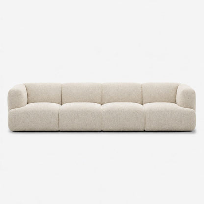 Petra 4-seater fabric sofa in Rhythm Ecru 81R1, ecru boucle