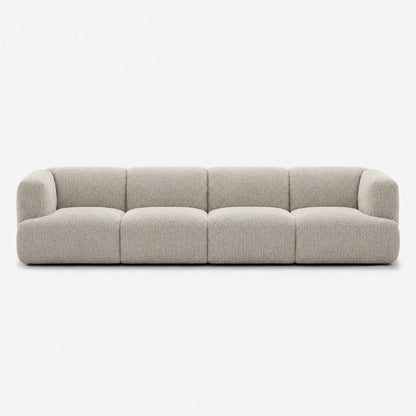 Petra 4-seater fabric sofa in Rhythm Natural 81R7, natural beige boucle