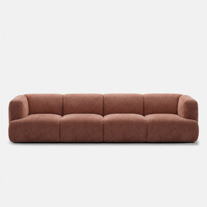 Petra 4-seater fabric sofa in Petra Rosey 8061, dusty rose pink chenille