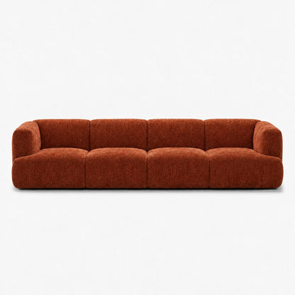Petra 4-seater fabric sofa in Petra Rust 8068, rust orange chenille