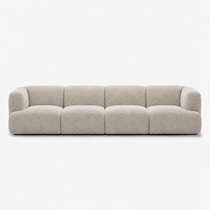 Petra 4-seater fabric sofa in Vista Bone 81H2, bone beige boucle