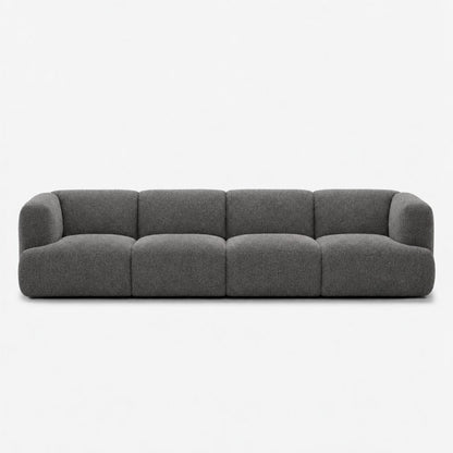 Petra 4-seater fabric sofa in Vista Charcoal 81HB, charcoal grey boucle