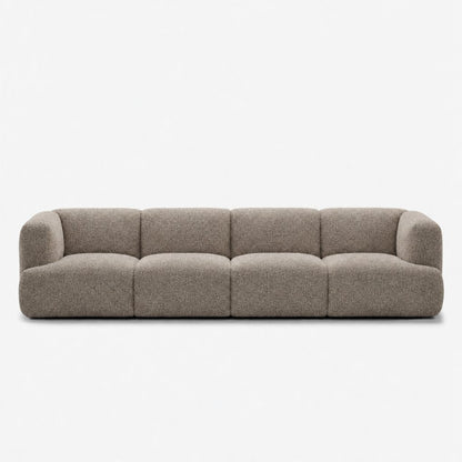 Petra 4-seater fabric sofa in Vista Clay 81H4, warm grey boucle