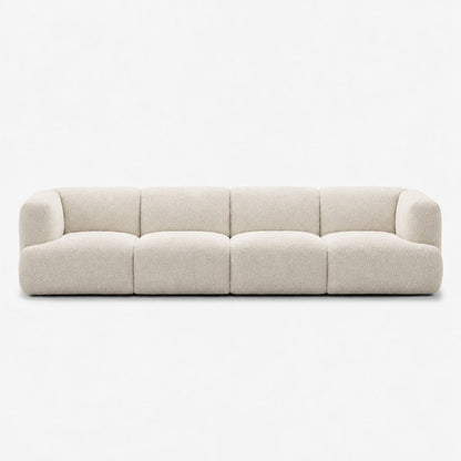 Petra 4-seater fabric sofa in Vista Cream 81H1, cream boucle