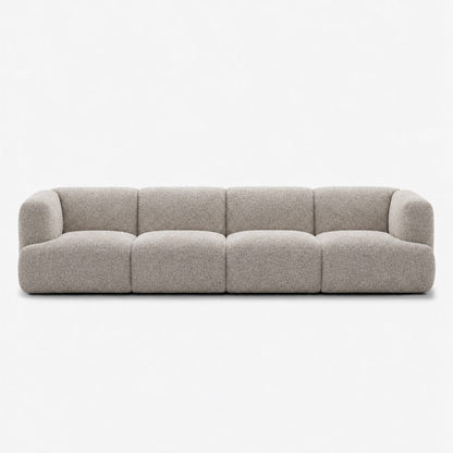 Petra 4-seater fabric sofa in Vista Oat 81H5, oatmeal boucle