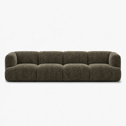 Petra 4-seater fabric sofa in Petra Wood 8066, olive brown chenille