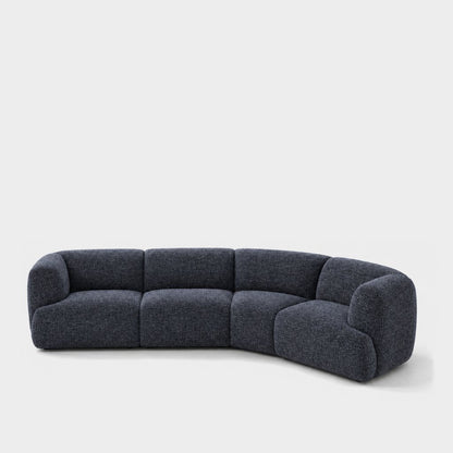 Petra curved modular sofa in Fig Indigo 82W5, navy blue chenille