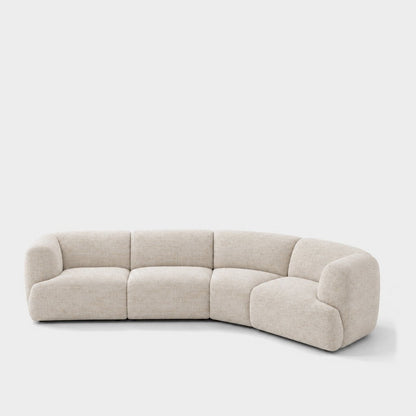 Petra curved modular sofa in Glowy Cream 81N1, cream linen