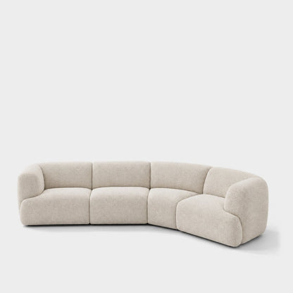 Petra curved modular sofa in Vista Cream 81H1, cream boucle