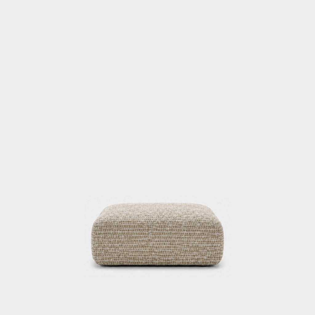 Petra footstool ottoman in A3609 Latte 7F42, latte beige chenille