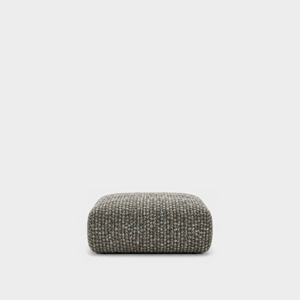 Petra footstool ottoman in A3609 Silver Pine 7F43, sage green chenille
