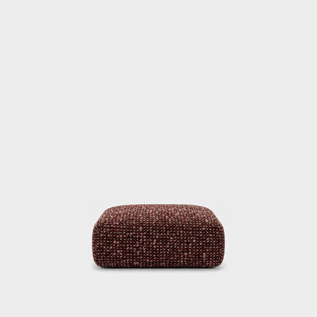 Petra footstool ottoman in A3756 Tawny Port 7F51, burgundy boucle